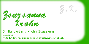 zsuzsanna krohn business card